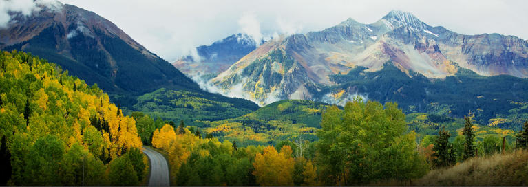 View of the Rocky Mountains in the Fall